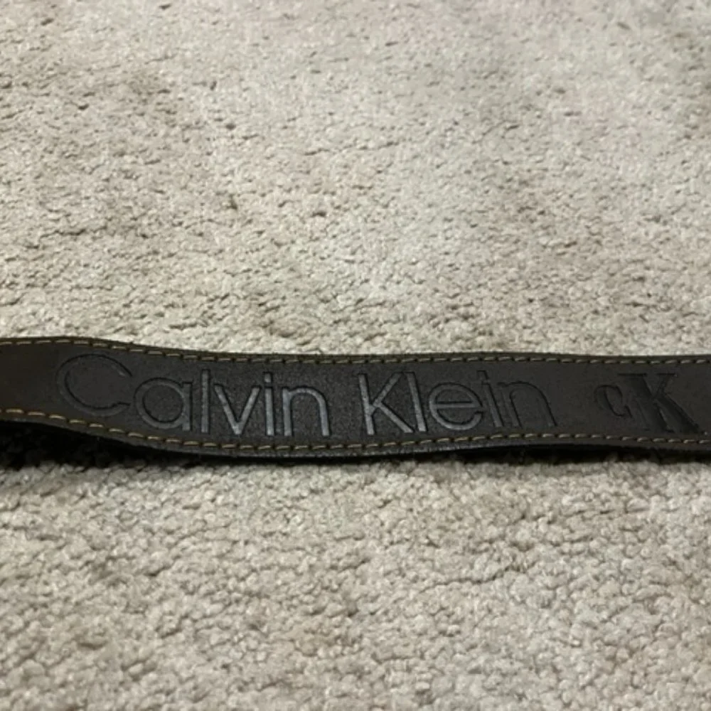 VTG Calvin Klein Western Style Brown Stitched Leather Belt 110cm XL